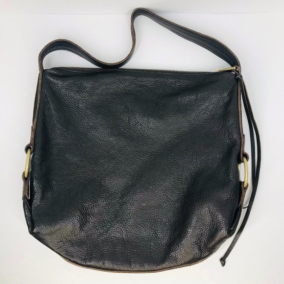 Banana Republic Handbags - Banana Republic Brown 100% Leather Curved Hobo Bag